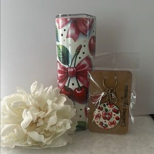 Cherry Blossom Tumbler with Keychain Set